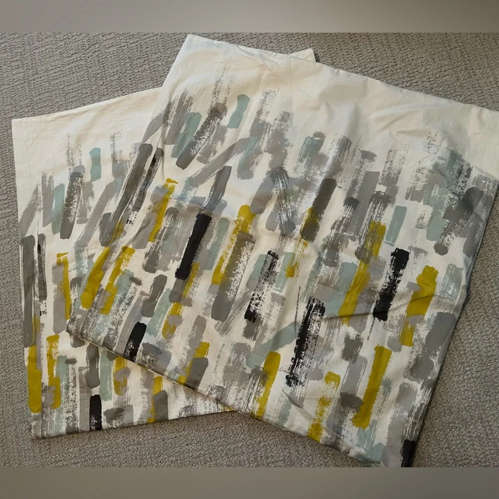 2 West Elm Abstract Patterned Euro Shans